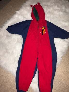 Vintage Winnie the Pooh Embroidered Color Block Snowsuit 3T